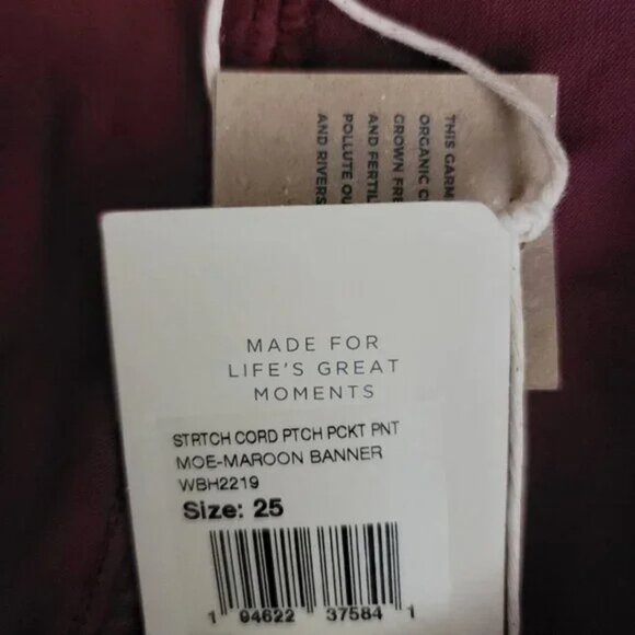 Faherty Maroon Banner Stretch Corduroy Wide Leg Pants - Picture 14 of 14